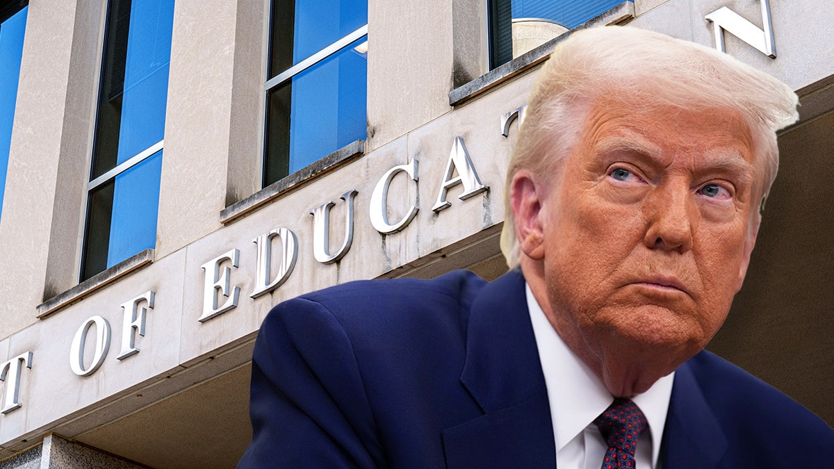 Trump, Education Dept building in photo illustration