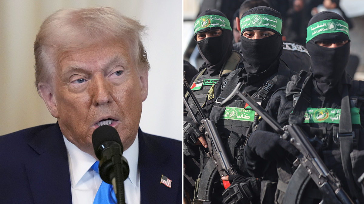 Donald Trump y luchadores de Hamas