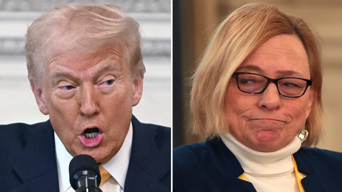 President Donald Trump en Maine Gov. Janet Mills