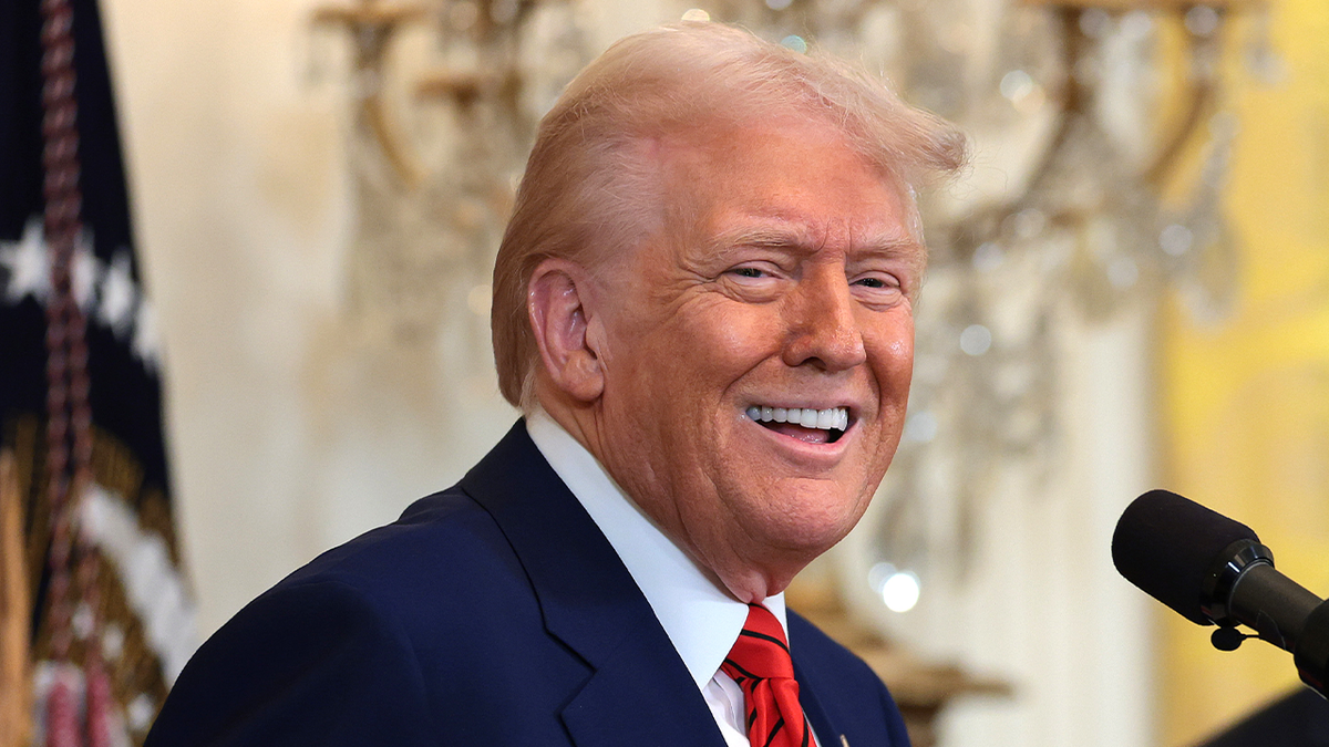 Trump is smiling