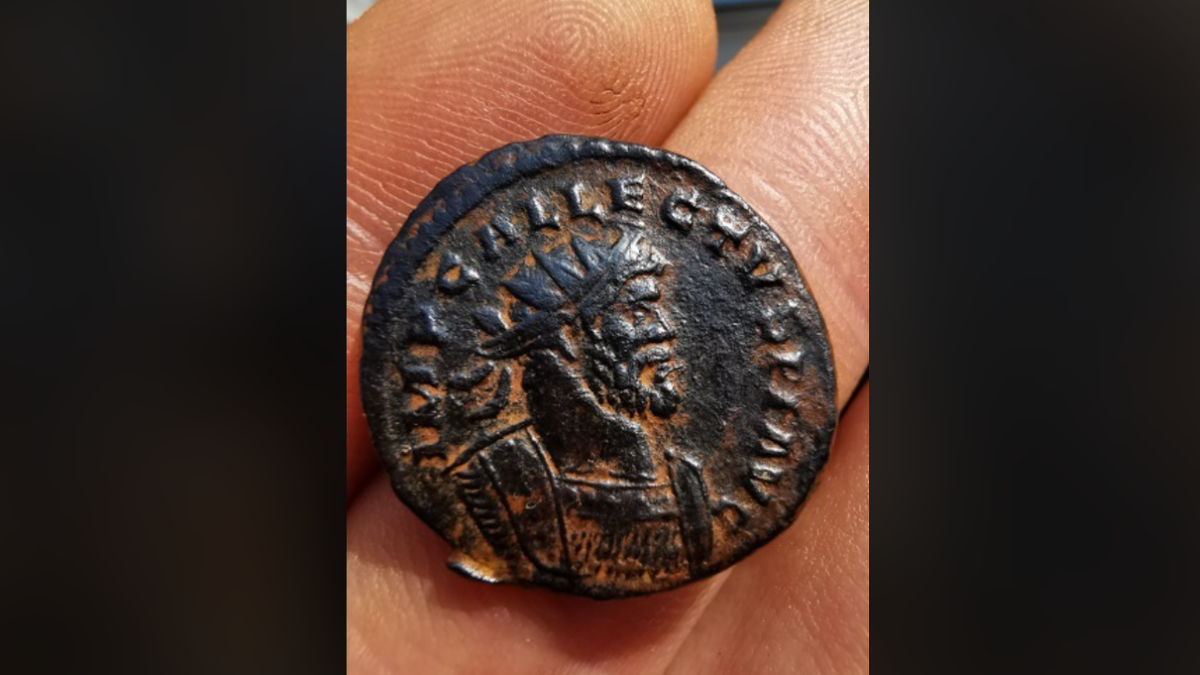 Black Roman coin