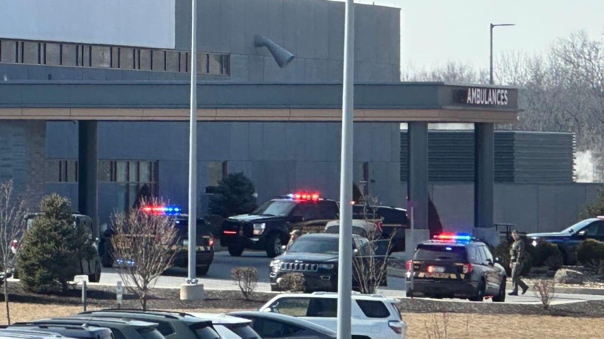 Police vehicles outside UPMC Memorial in York