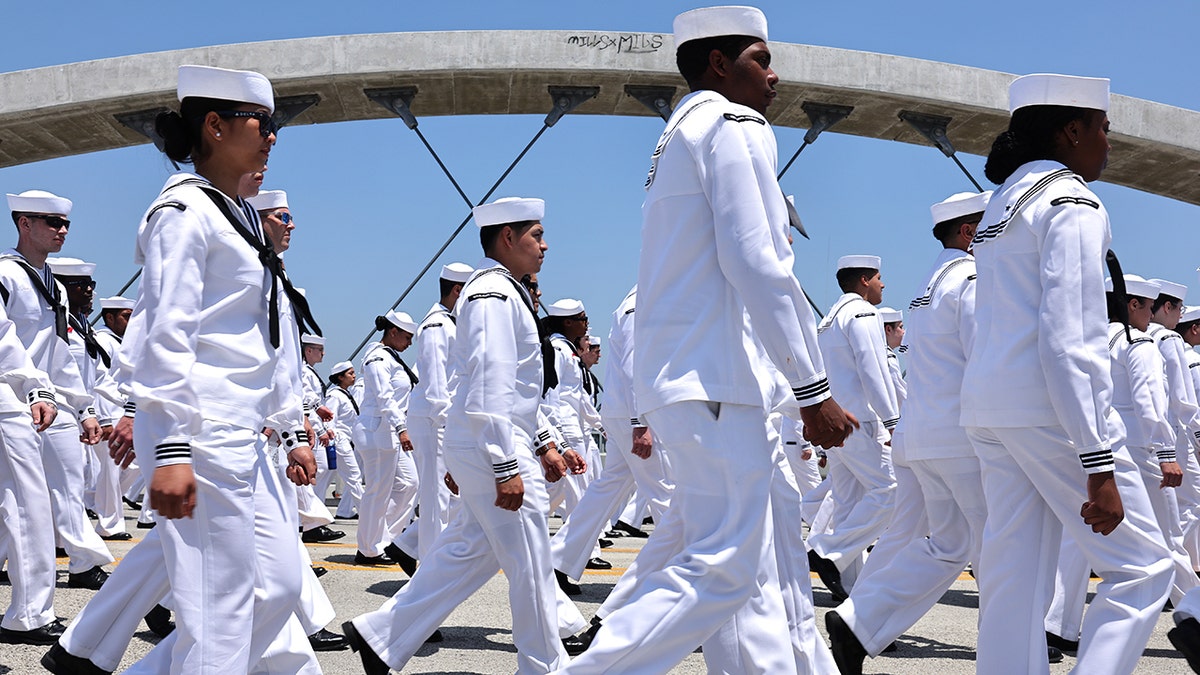 US Navy sailors in Los Angeles