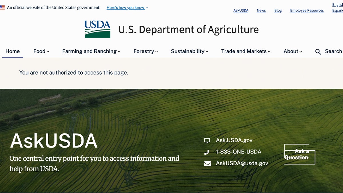 The U.S. Department of Agriculture clime  alteration  landing leafage   appears unavailable.