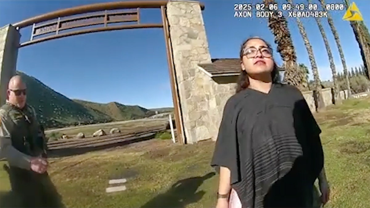 Crystal Aguilar, 24, is seen connected  lawman  bodycam footage