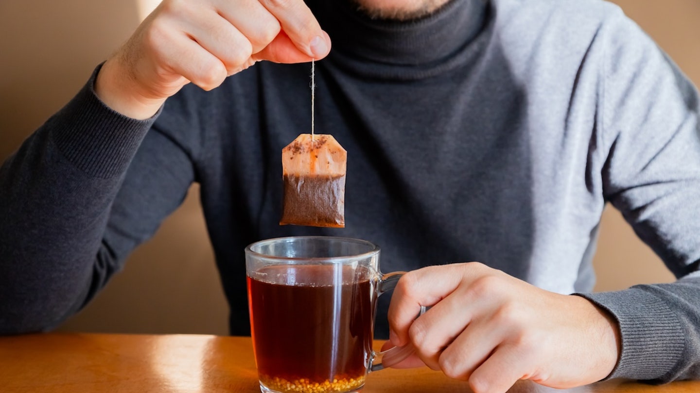 man with teabag