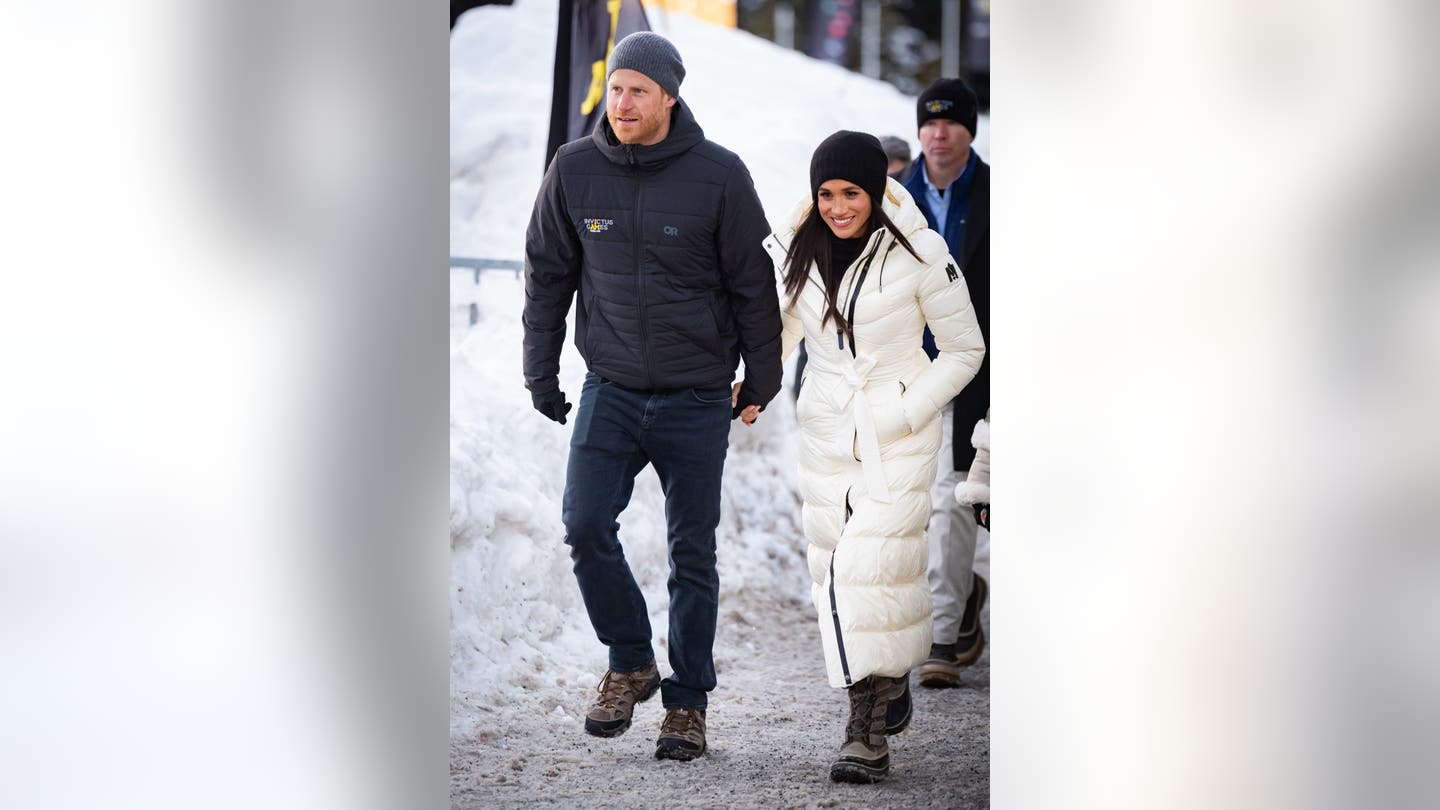 meghan markle wearing coat with prince harry scaled