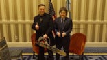 Javier Milei gifts Musk DOGE chainsaw at CPAC