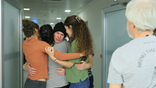 Keith Siegel meets his family at the Ichilov Hospital in Tel Aviv.