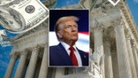 Donald Trump and the Supreme Court building in the back