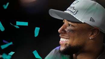 Mics catch Saquon Barkley, fiancée's emotional exchange after Eagles Super Bowl victory: 'So proud'