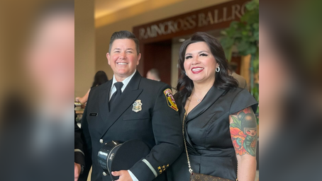 Wife of slain fire captain on the lam as violent end to past relationship emerges