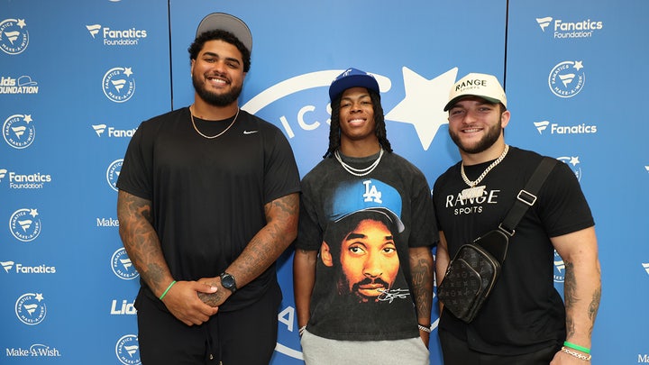NFL stars surprise Make-A-Wish kids at LIDS in New Orleans