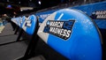 General view of &ldquo;Match Madness&rdquo; logo during  First Four Practice at UD Arena. - Fox News