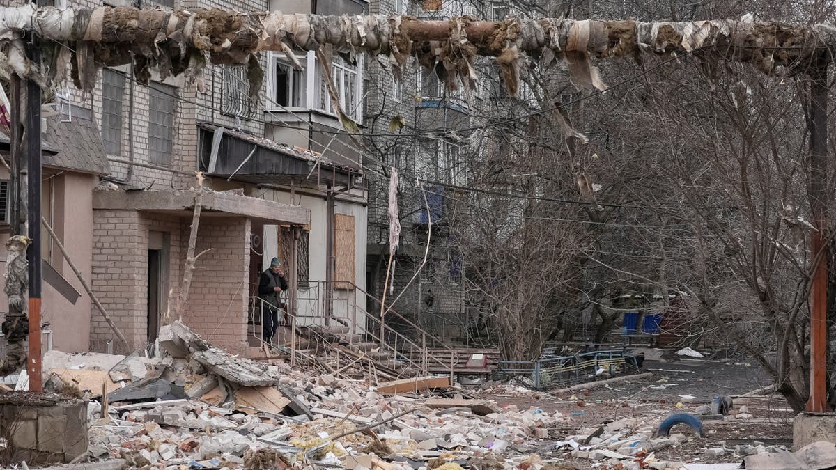 Aftermath of a Russian strike on Povrosk on Friday