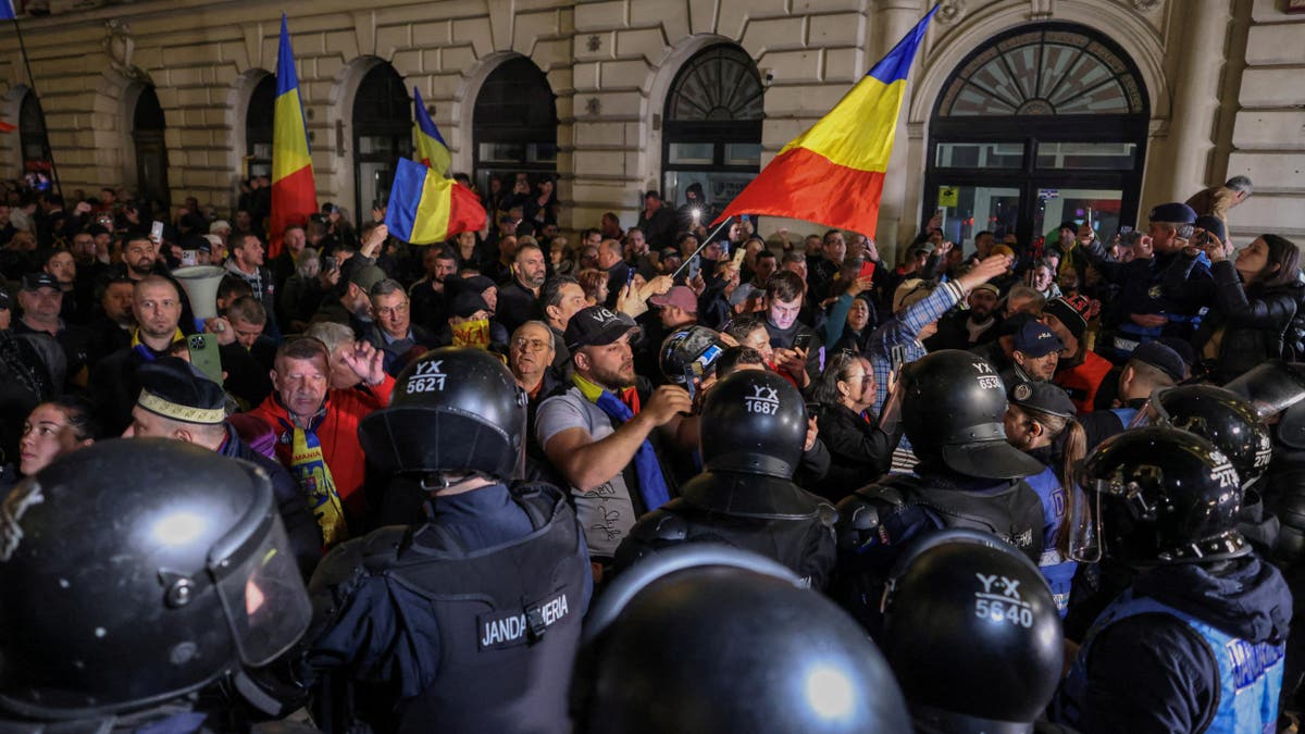 Protesters take to the streets in Bucharest, Romania 