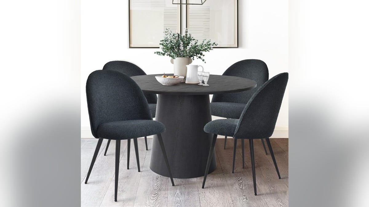 These simple black chairs go well with all table types.