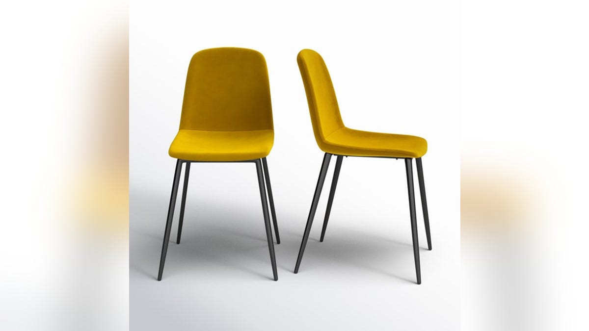 Cozy velvet chairs add some fun to your kitchen or dining space.