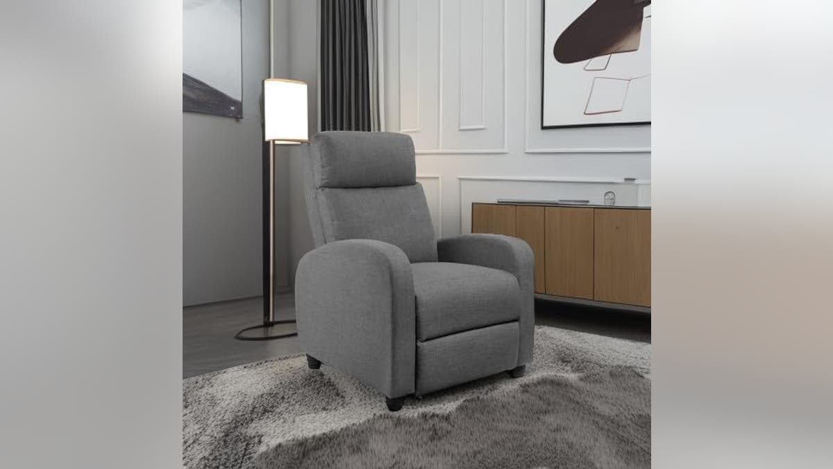 Relax in this stylish recliner.?