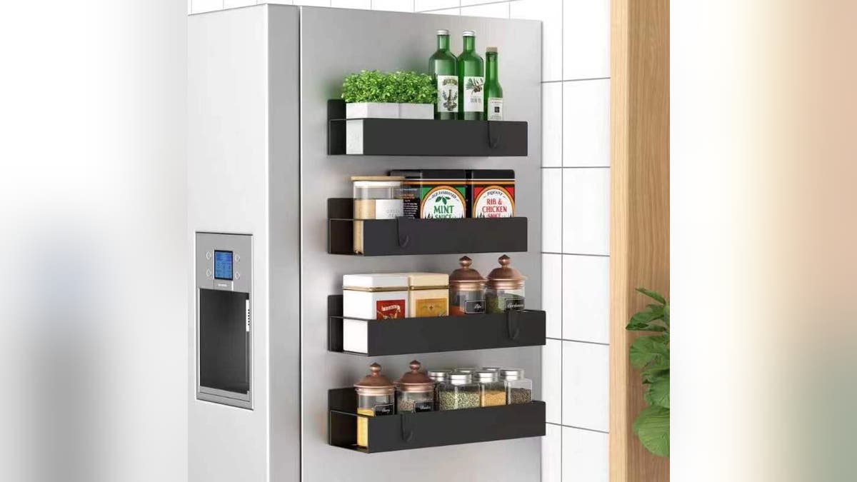 Keep all your spices in one place with these magnetic racks. 