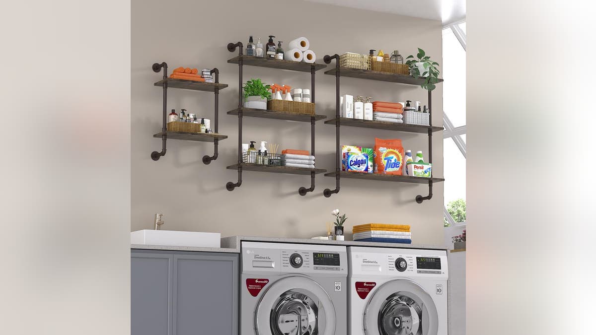 These shelves are easy storage for your bathroom.