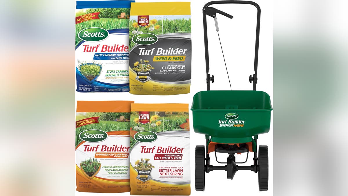 Care for your lawn with these Turf Builder products. 