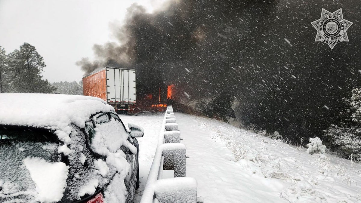 Tractor-trailer car crash in Arizona