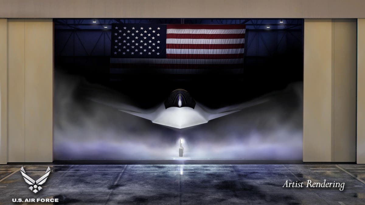 Shown is a graphical artist rendering of the Next Generation Air Dominance (NGAD) Platform, highlighting the Air Force’s sixth generation fighter, the F-47.