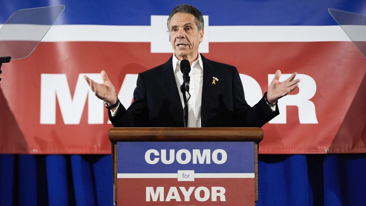 Former Gov. Andrew Cuomo speaks at the New York City District Council of Carpenters, Sunday, March 2, 2025.