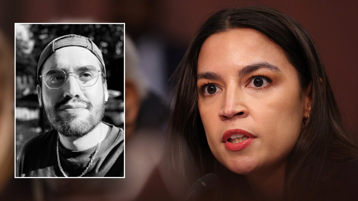 Former aide to Rep. Alexandria Ocasio-Cortez, D-N.Y., Diego de la Vega in a split image.