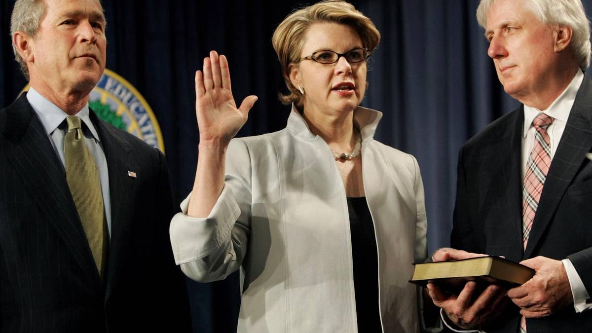 Margaret Spellings is sworn in to lead the Department of Education on Jan. 31, 2005.