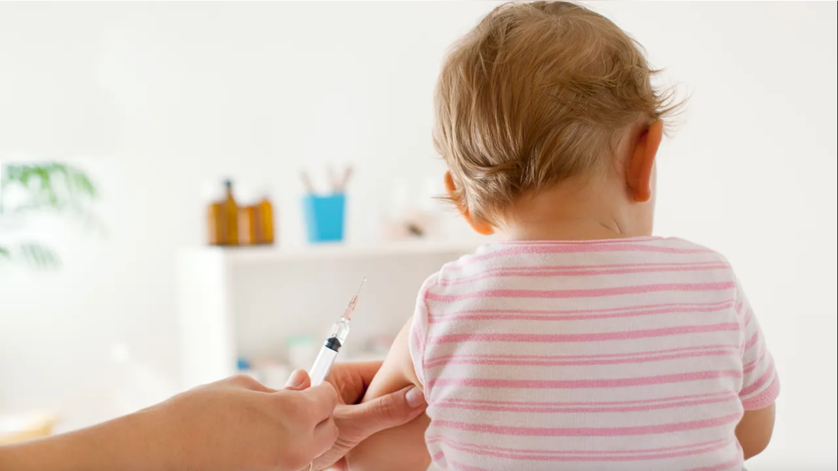 Baby getting vaccine