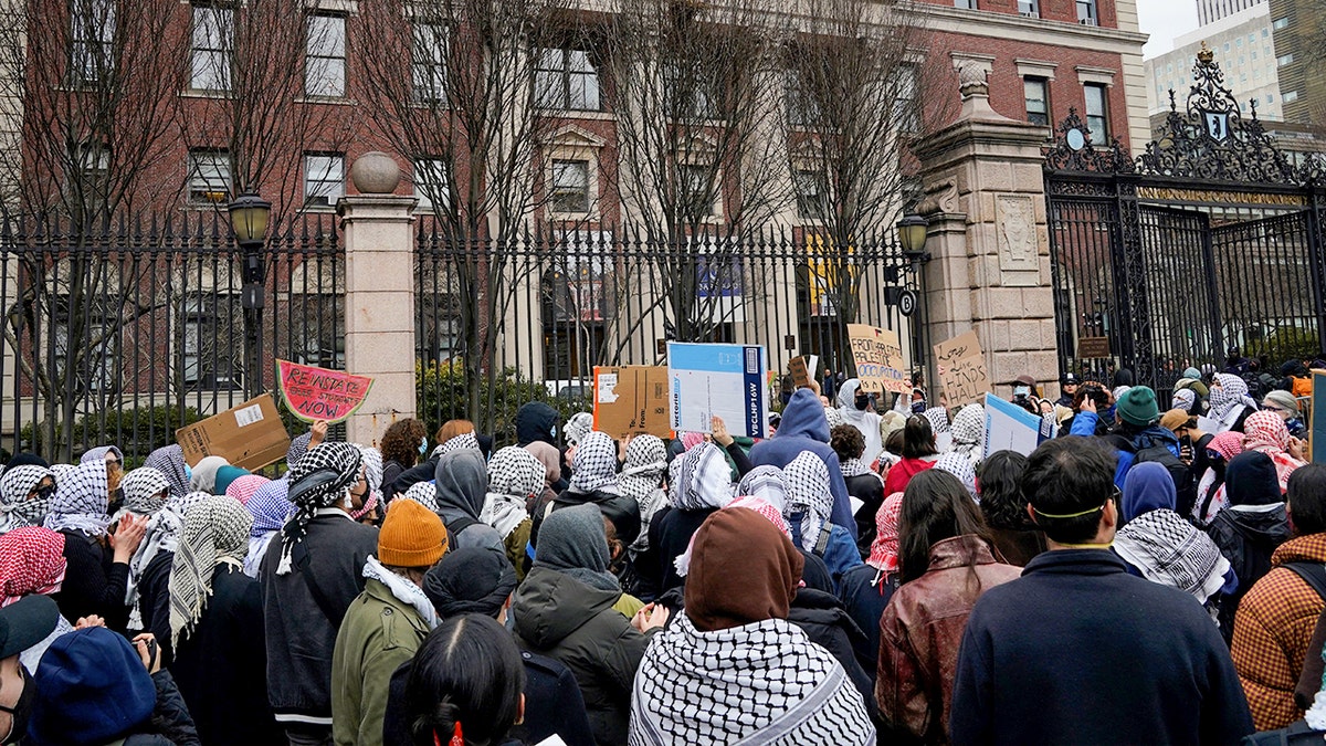 Anti-Israeli agitators at Barnard Academy protest