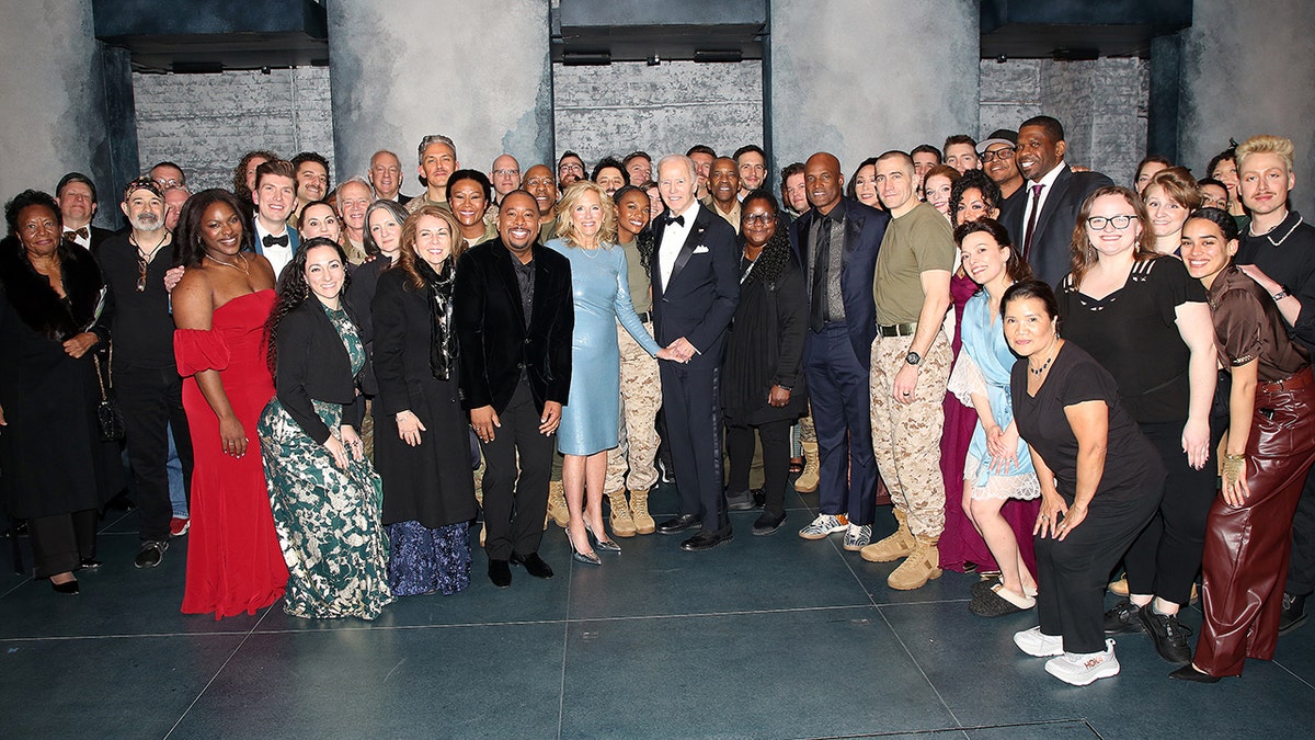 Bidens with group of celebrities at Othello opening night