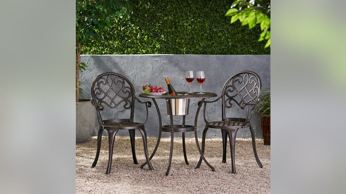 This stylish set is perfect for two people.