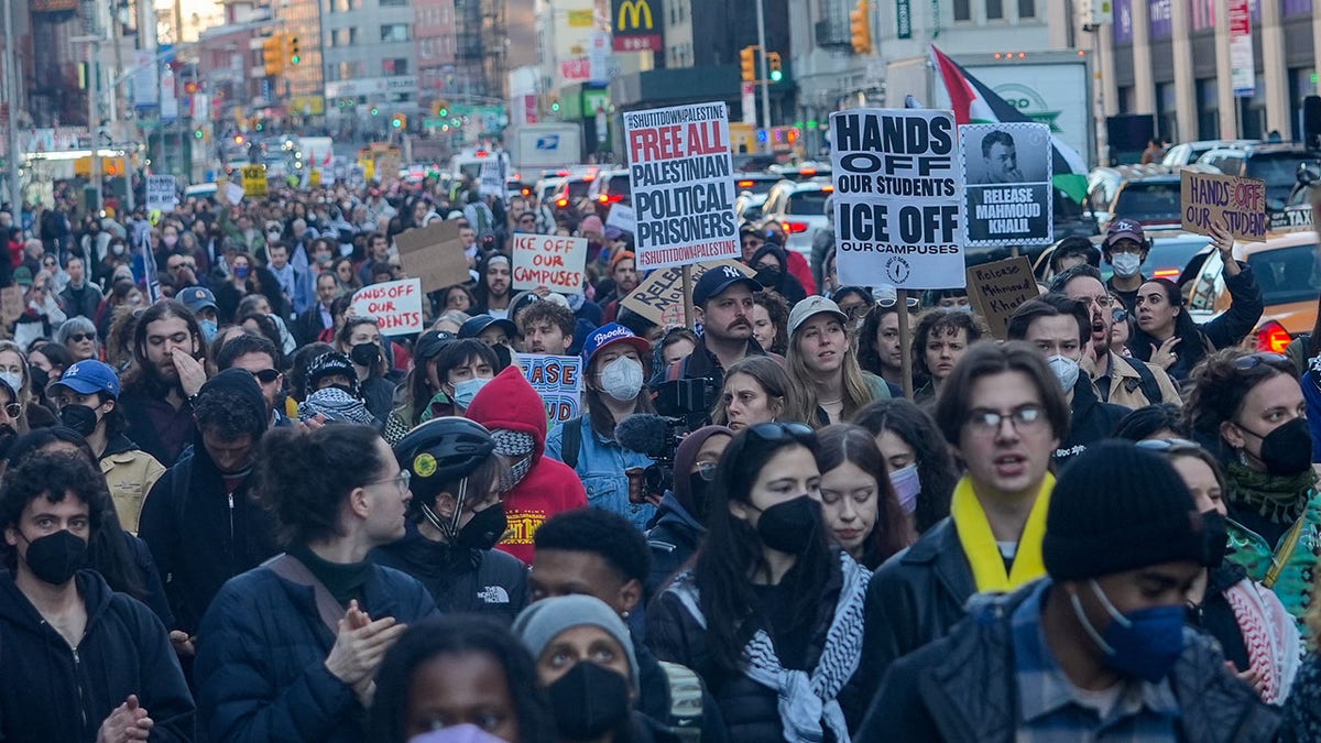 NYC protesters after Khalil's arrest