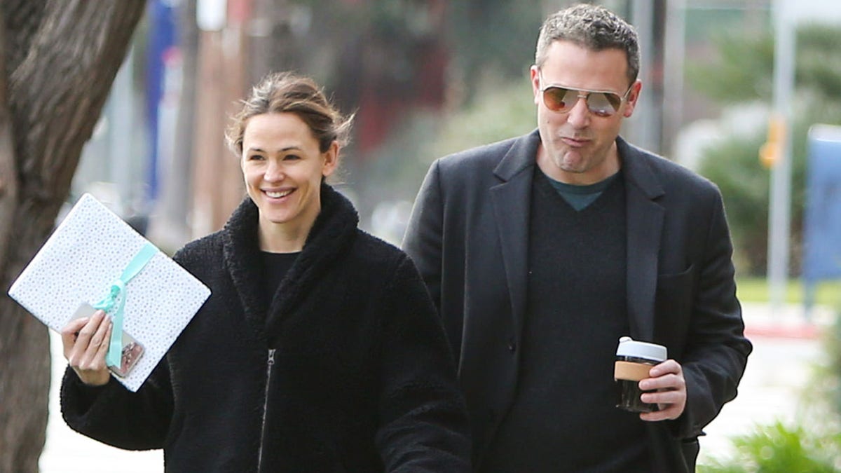 Jennifer Garner and Ben Affleck walk together in Los Angeles.