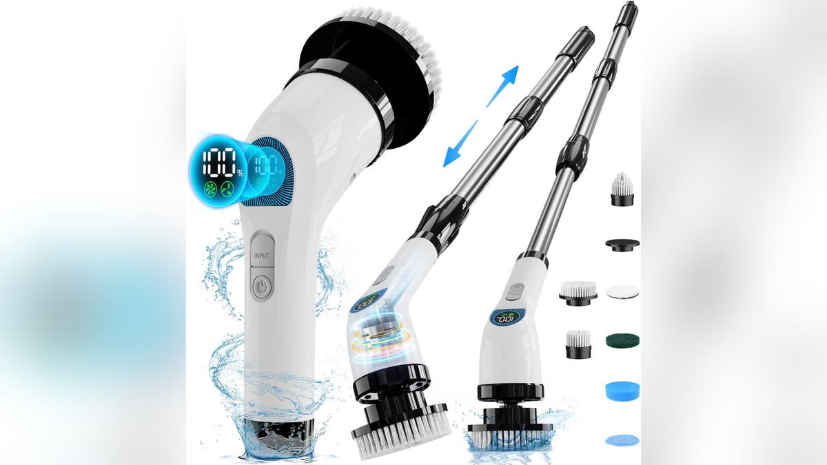 This electric brush scrubber is a great way to get tough spots cleaned.