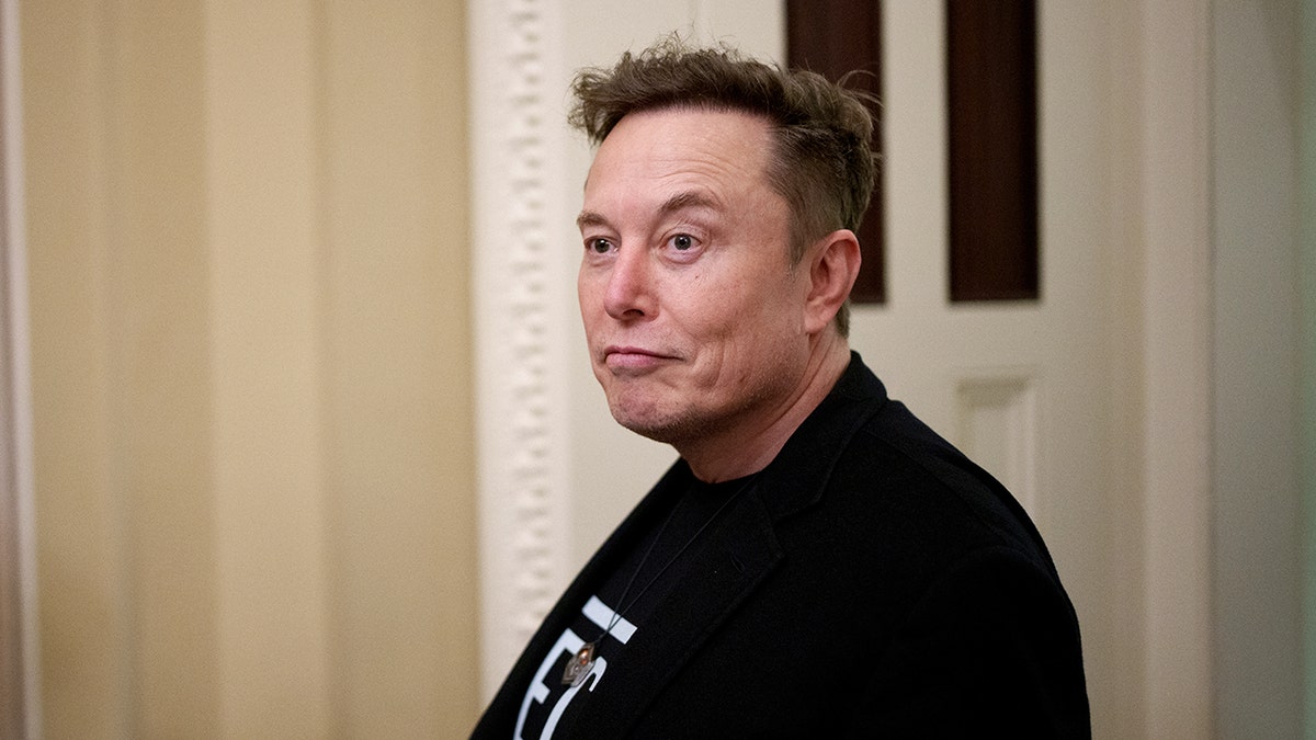 Elon Musk leaves the U.S. Capitol Building