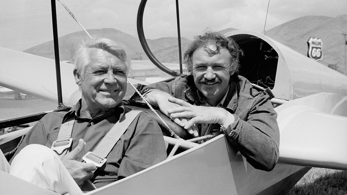 Cary Grant and Gene Hackman in a Glider During Brut Film Festival