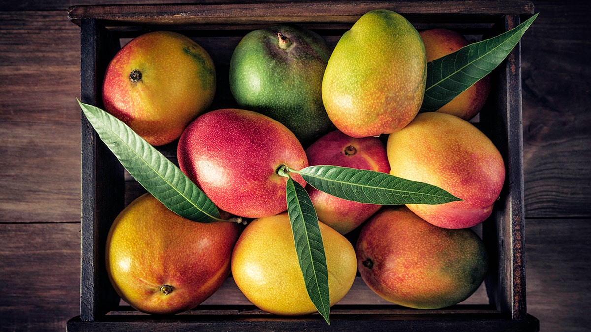 Mangoes in a crate