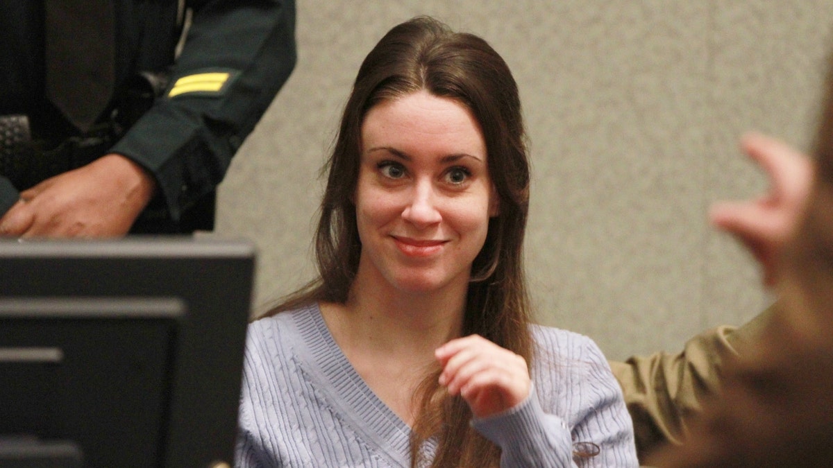 Casey Anthony smiles in court before the start of her sentencing hearing at the Orange County Courthouse Orlando, Fla. on Thursday, July 7, 2011.