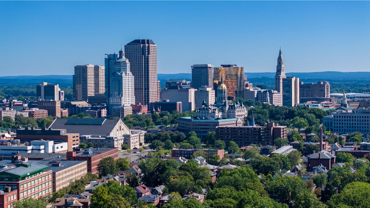 An aerial view of Hartford