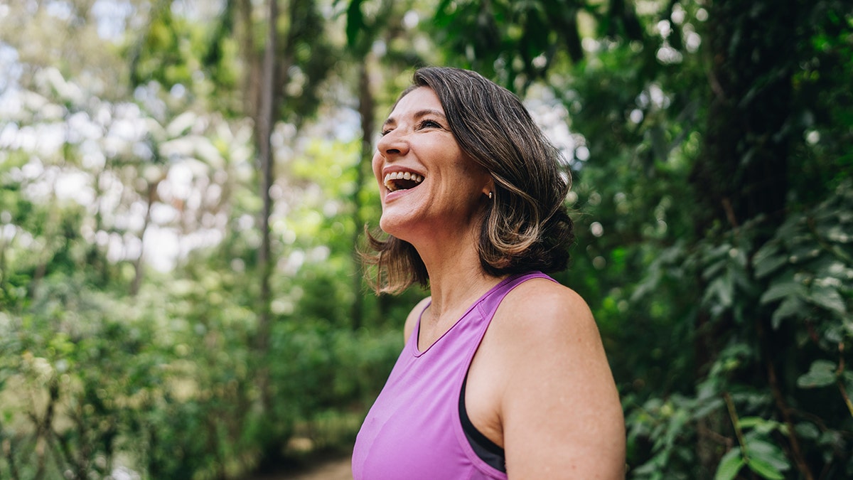 woman walking in park