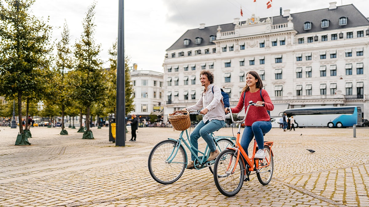 Happy biker in Copenhagen