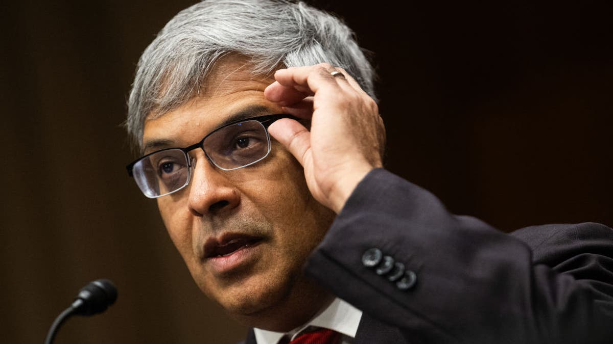 Jayanta Bhattacharya testifies during a US Senate Committee on Health, Education, Labor, and Pensions hearing on his nomination to be Director of the National Institutes of Health (NIH), on Capitol Hill in Washington DC, on March 5, 2025. 