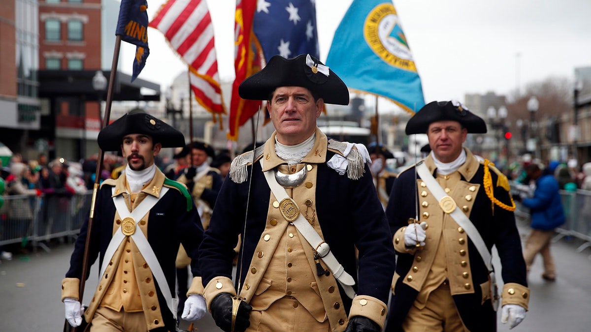 Lexington Minutemen March in the past St. Patrick's Day Parade in Boston