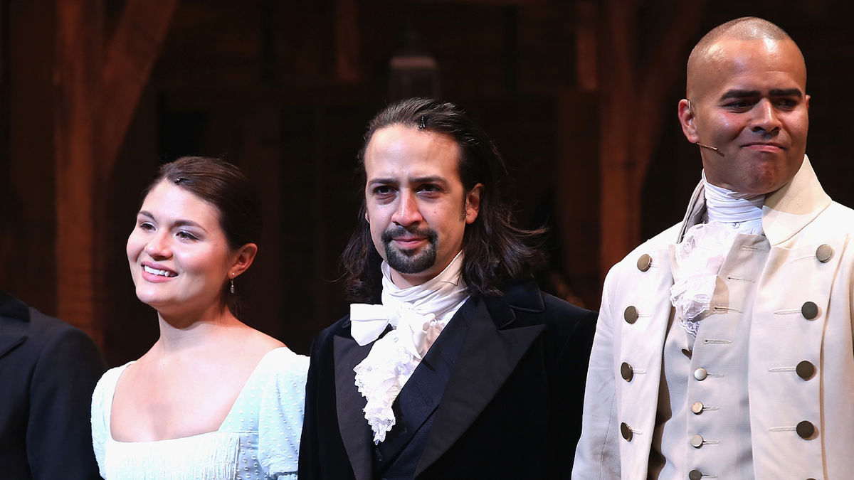 "Hamilton" musical creator Lin-Manuel Miranda onstage during a production of the show.?