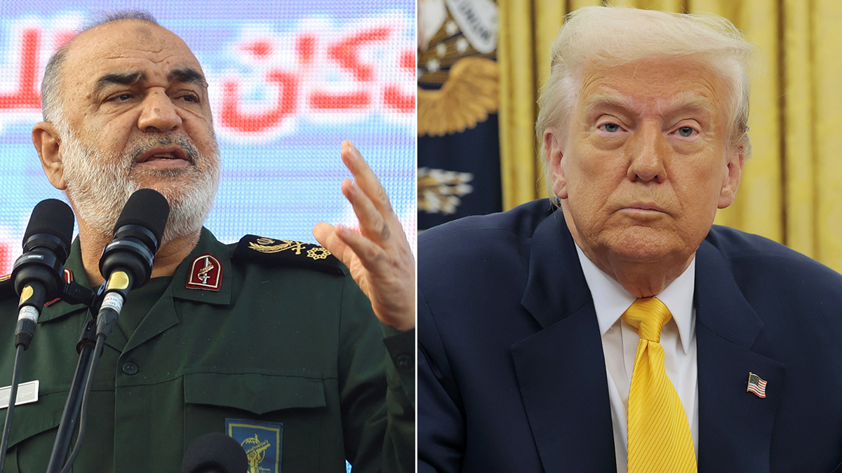 General iraní Hossein Salami y presidente Donald Trump