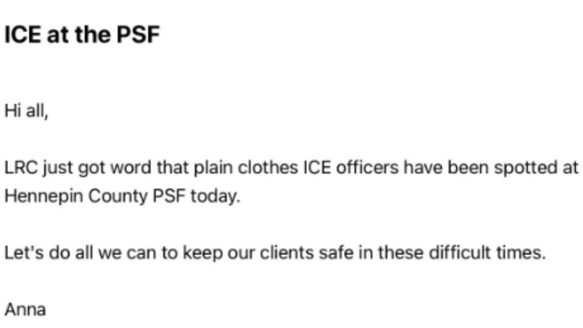 ICE in PCF email snapshot